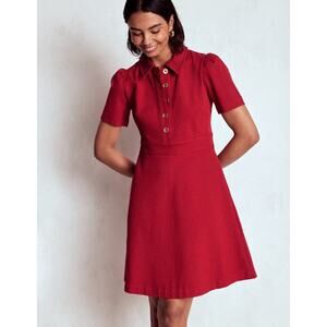 Boden Nicolette Red Short-Sleeve Dress SEE MEASUREMENTS